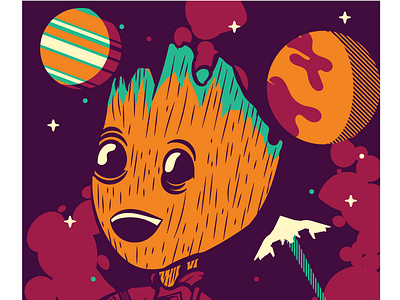 Baby Groot Ready for Action design doodle drawing exploration freelance fun illustration illustrator style vector