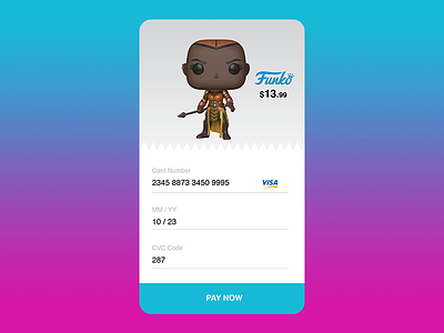 Daily Ui 002- Credit Card Checkout black panther creative daily ui funko marvel okoye pop ui ux