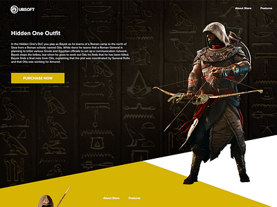 Daily UI 003 adobe assassins creed origins bayek daily ui landing page ui xcode