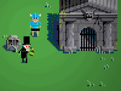 [Gif] Underweartaker and Mausoleum 16 bit 16bit 8 bit 8bit animated animation cemetery game gif mausoleum pants pixel