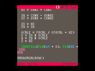 Pico-8 Procedural Galaxy