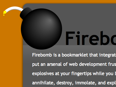 getFirebomb.com aea10k bomb bookmarklet boom canvas explode explosions firebomb firebug generated html5 joke kaboom procedural site stress web website
