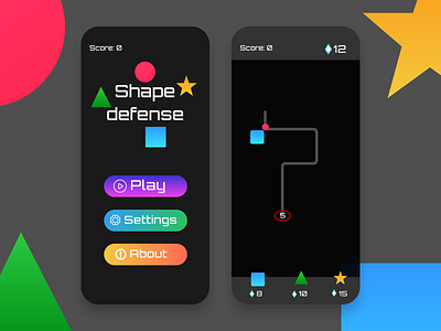 Shape defense mobile game. app design icon illustration invision invisionstudio mobile app ui ux web