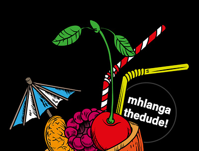 Orange Cup - Raspberry & Cherry branding illustration mhlangathedude! 🍒