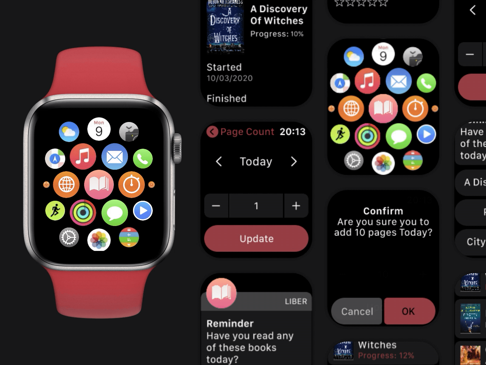 Flipage animation app concept app ui app ux apple watch applewatch design invision invisionstudio prototype watchos