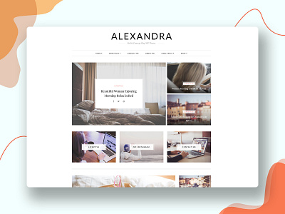 Alexandra WordPress Blog Theme for Creative People blog blog design blog post blog template blog theme blogger blogging ecommerce fashion blog foodblog lifestyle blog small business travel blog website design wordpress wordpress blog wordpress design wordpress development wordpress theme