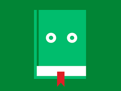 Bookface book cover face flat green head icon illustration