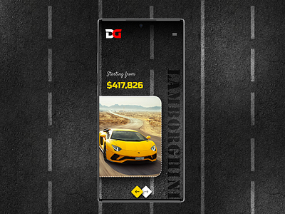 Custom Cars android app design app concept app design automobile branding cars custom design lamborghini ui ux yellow