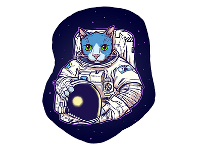 Catstronaut Small astronaut cat illustration nasa scifi space spacesuit