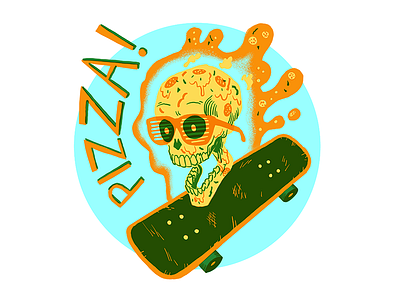 Pizza Skull hellofromthemagictavern pizza skateboard skull