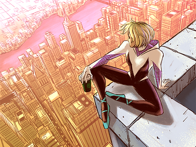 Morning Coffee comic comic art gwenstacy intothespiderverse spidergwen