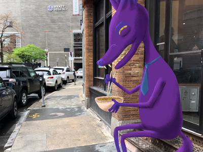 Commute Creature 5 boston commute creature creatures downtown lunchtime noodles purple tie working