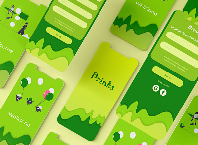 Drinks UI app branding design illustration logo minimal typography ui ux vector