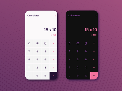 Simple Calculator #004 app calculate calculator daily 100 challenge dailyui dailyui004 dailyuichallenge dark ui design light ui pink purple simple calculator ui