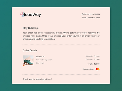 Email Receipt #017 017 confirmation daily 100 challenge dailyui dailyuichallenge design email email receipt mail receipt shoes ui ux uxui web webdesign