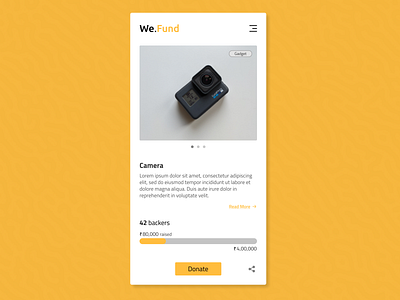 Crowdfunding #032 app app design crowdfund crowdfunding crowdfunding campaign daily 100 challenge dailyui dailyuichallenge design donations ui