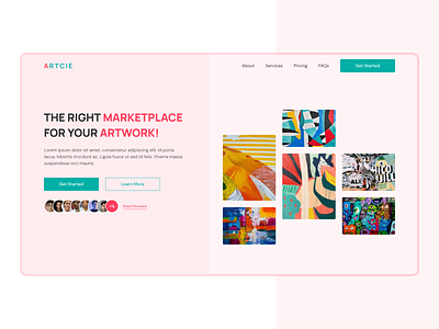 Artcie - UI Design art artwork colours digital homepage landing page layout marketplace sell ui ui design web web ui website