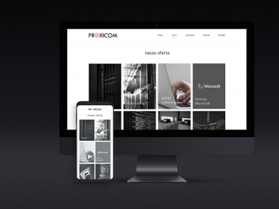 Strona firmowa PROXICOM branding design illustration web