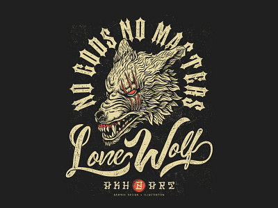 Lone Wolf akhzart angry animal badge band beast big cat brand branding clothing design graphic design illustration logo lone wolf merch simple typography vector wolf