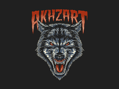 Dire Wolf akhzart angry animal apparel design badge band beast big cat brand branding clothing design graphic design illustration logo merch vector wolf