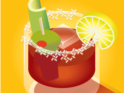 Bloody Mary bloody mary celery cocktail ice illustration lemon olive tomato vector vodka