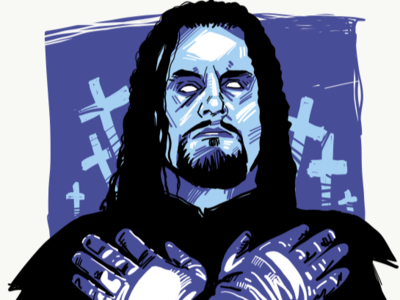 Detail of The Undertaker illustration deadman illustration pro wrestling the undertaker vector wrestling wwe wwf
