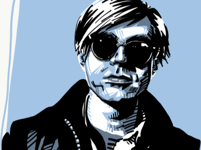 Detail of Andy Warhol illustration andy warhol factory illustration portrait vector