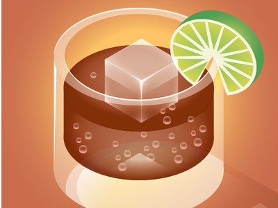 Cuba Libre cocktail cola cuba libre ice illustration lime rum vector