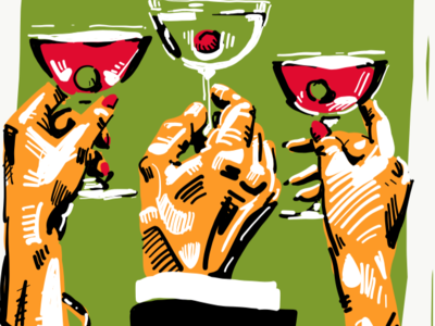 Detail of Cocktail Party Illustration cocktail illustration martini party vector