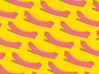Repeating hotdog pattern hot dog pattern pink vector yellow