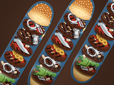 Murder Burger Skateboard Design