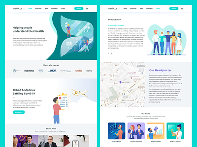 Medicus AI corporate design illustration marketing medical design user experience visual design website website design