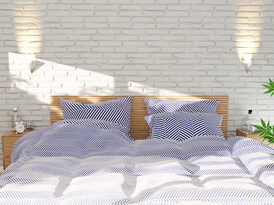 Online store of bed linen 3d 3d art 3d artist bed bed linen bedding bedroom blender design interior