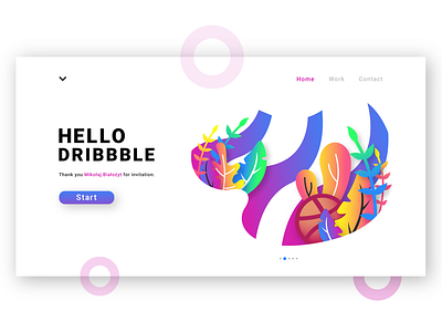 Hello Dribbble dribbble first shot illustration page welcome