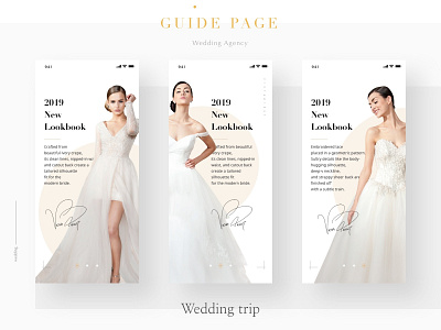 Wedding dresses guide page app design diamond dresses guide page trip typography ui ux vector wedding white