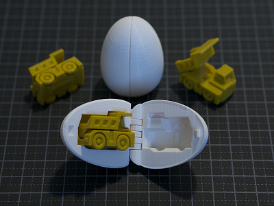 3D Printable Surprise Egg - #1 Tiny Haul Truck Toy 3d 3d printing surprise egg toy