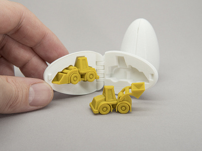 3D Printable Surprise Egg - #3 Tiny Wheel Loader 3d 3d printing print-in-place stocking stuffers surprise egg toy