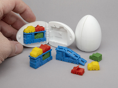 3D Printable Surprise Egg - #7 Car Carrier 3d 3d printing articulated print-in-place surprise egg toy