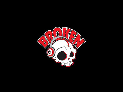 Broken logo radio skull