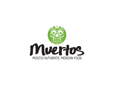 Muertos logo mexican restaurant skull tacos