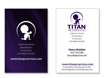 Titan Cards business cards purple technology titan