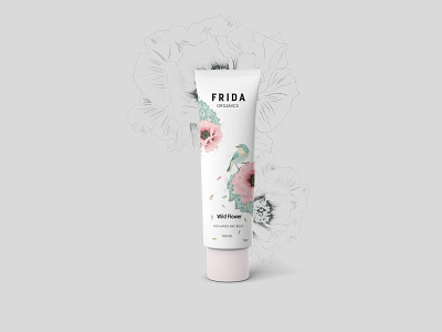 Packaging design (hand and body cream) bird branding cream design flowers illustraion packaging photoshop tube