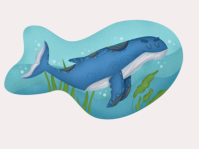 Under the Sea. Whale animal illustraion photoshop sea swimming undersea water whale