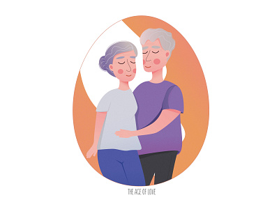 The old couple art character cute design flat illustraion love vector vector art