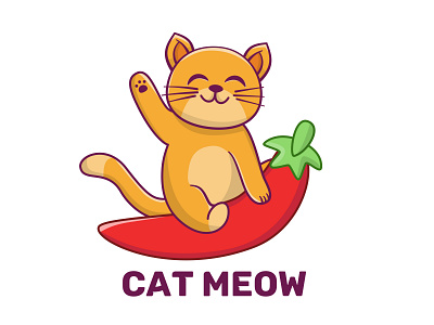 Logo for restaurant art cartoon cat character illustration kitten kittens logo meow pepper restaurant