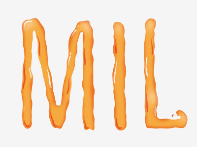 Mil color colors fluid fun illustration juice lettering letters liquid orange type