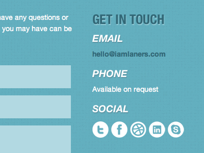 Get in touch contact email form icons