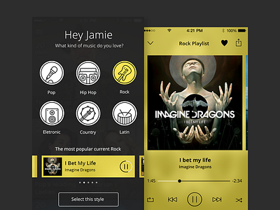 Music App icons ios music player ui ux