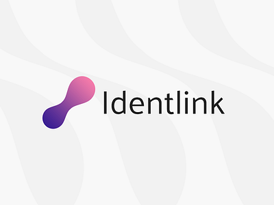 Logotype for Identlink clear colored figure flat form gradient logo logotype simple text wave