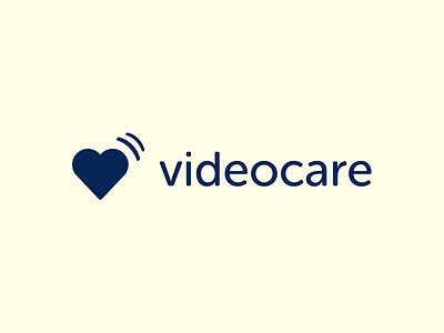 Logotype for Videocare beating call care darkblue heart logo logotype medical skype video videocare
